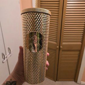 Gold studded starbucks cup, used LIKE NEW